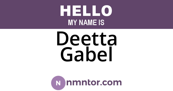 Deetta Gabel