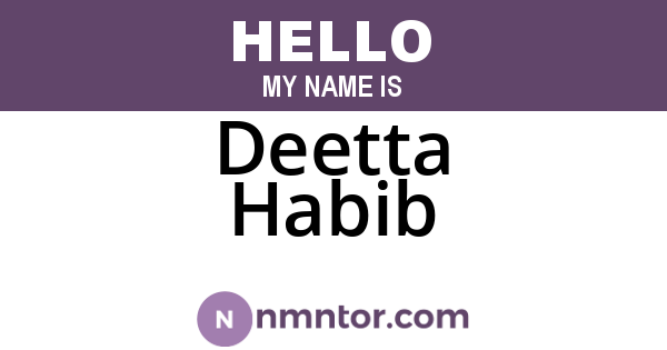 Deetta Habib