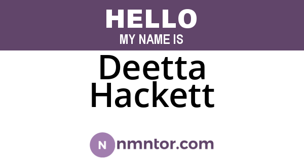 Deetta Hackett