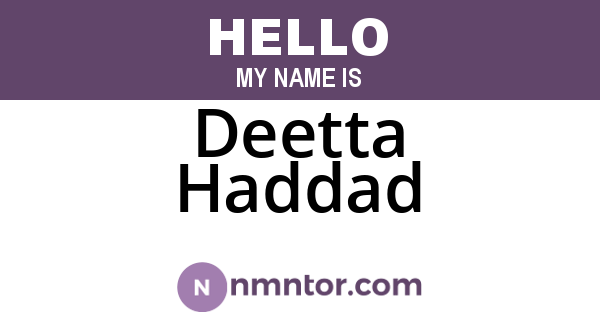 Deetta Haddad