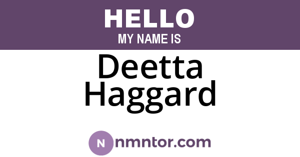 Deetta Haggard