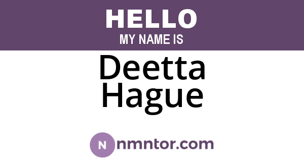 Deetta Hague