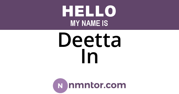 Deetta In