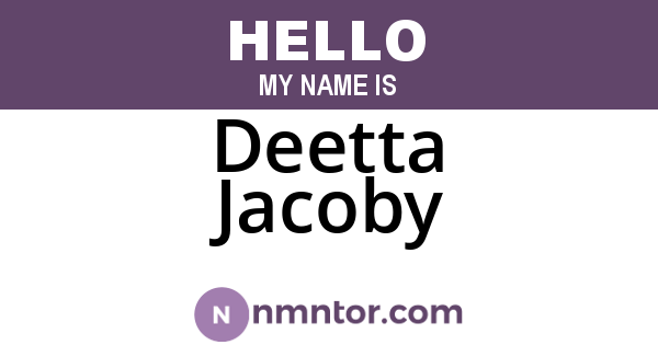 Deetta Jacoby