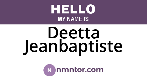Deetta Jeanbaptiste