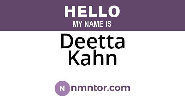 Deetta Kahn