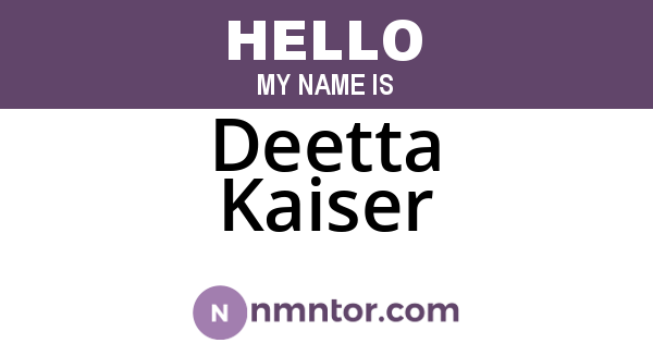 Deetta Kaiser