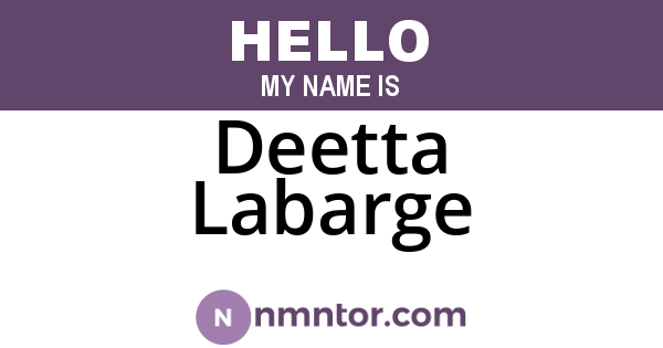 Deetta Labarge