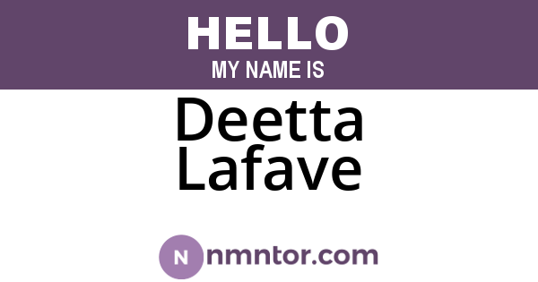Deetta Lafave