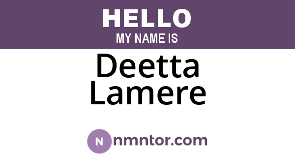 Deetta Lamere