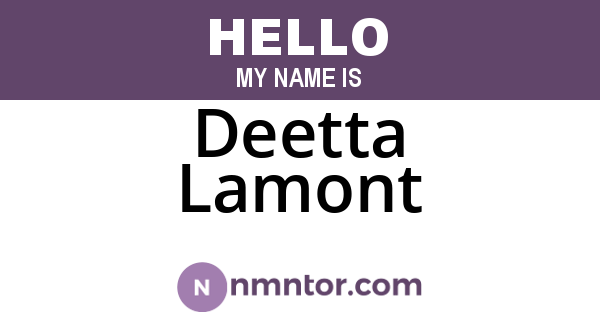 Deetta Lamont