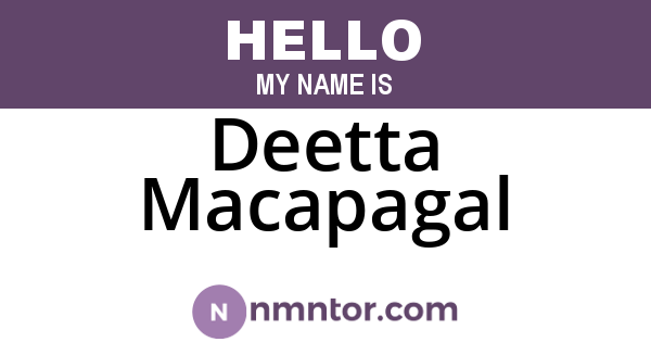 Deetta Macapagal