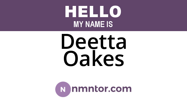 Deetta Oakes