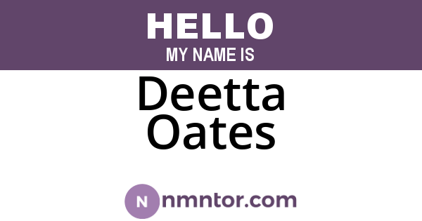 Deetta Oates