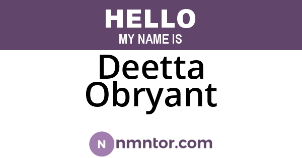 Deetta Obryant