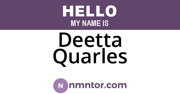 Deetta Quarles