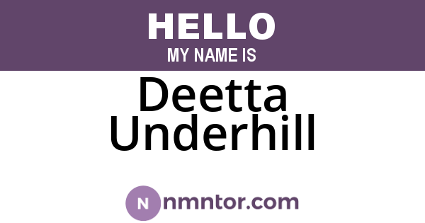 Deetta Underhill