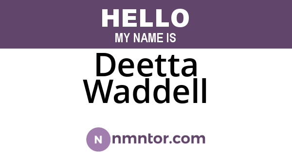 Deetta Waddell