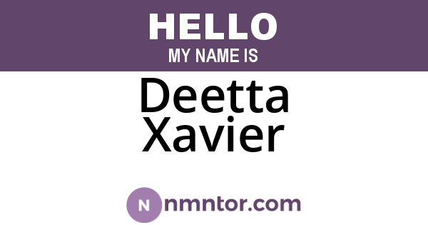 Deetta Xavier