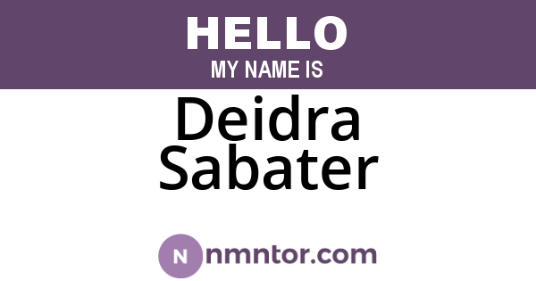 Deidra Sabater