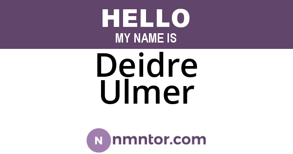 Deidre Ulmer