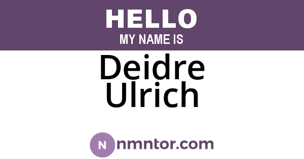 Deidre Ulrich