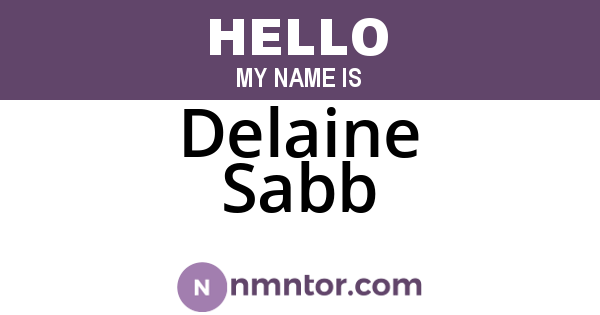Delaine Sabb