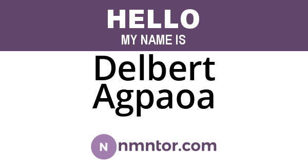 Delbert Agpaoa