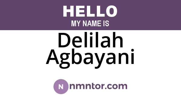 Delilah Agbayani