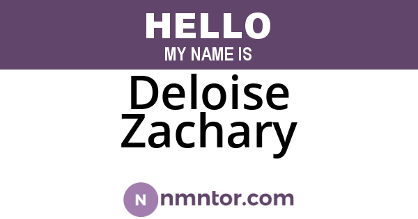 Deloise Zachary