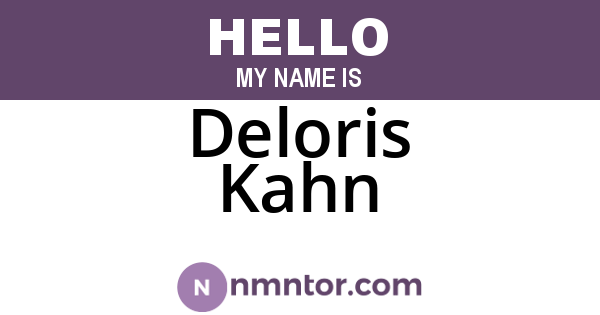Deloris Kahn