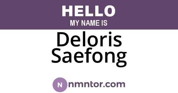 Deloris Saefong