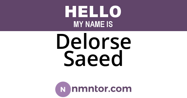 Delorse Saeed