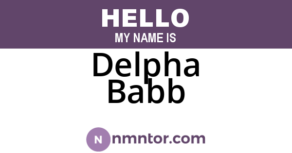 Delpha Babb
