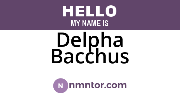 Delpha Bacchus