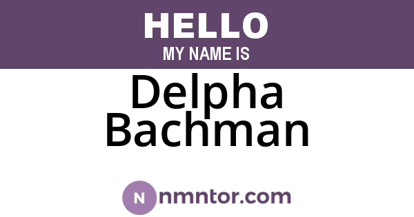 Delpha Bachman