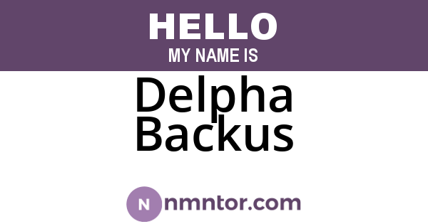 Delpha Backus