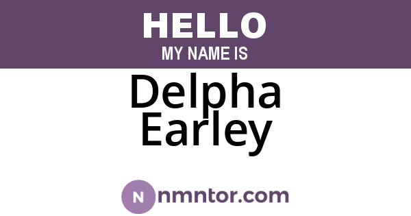 Delpha Earley