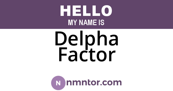 Delpha Factor