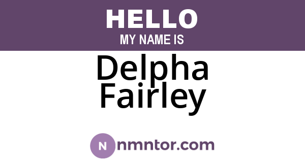Delpha Fairley