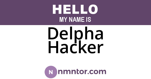 Delpha Hacker