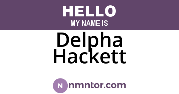 Delpha Hackett