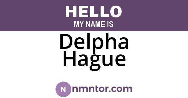 Delpha Hague