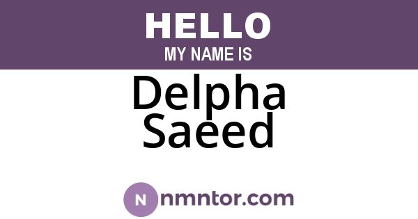 Delpha Saeed