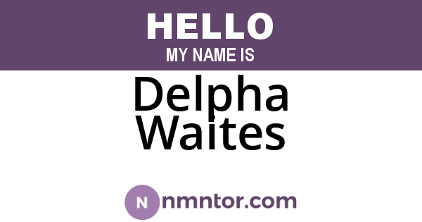 Delpha Waites