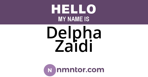 Delpha Zaidi