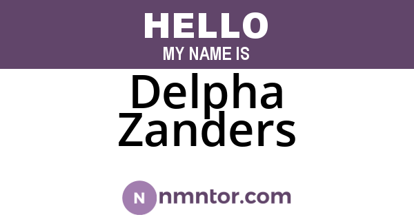 Delpha Zanders