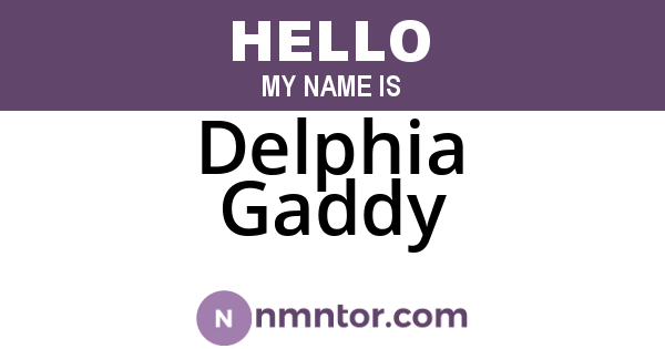 Delphia Gaddy