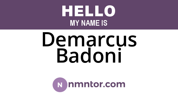 Demarcus Badoni