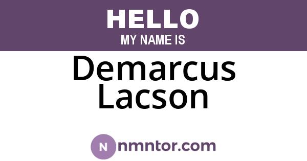 Demarcus Lacson